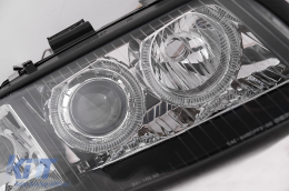 Angel Eyes Ксенон Фарове подходящи за Audi A6 4B C5 (06.2001-05.2004) LHD или RHD Черен-image-6079307