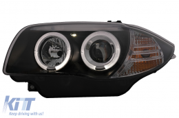 Фарове с Angel Eyes подходящи за BMW 1 Series E81 E82 E87 E88 (2004-2011) Черен-image-6088632
