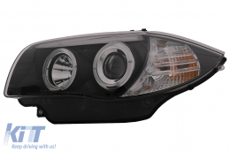 Фарове с Angel Eyes подходящи за BMW 1 Series E81 E82 E87 E88 (2004-2011) Черен-image-6088641