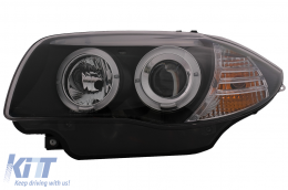 Фарове с Angel Eyes подходящи за BMW 1 Series E81 E82 E87 E88 (2004-2011) Черен-image-6088643