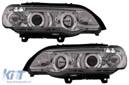 image-5-Фарове Angel Eyes подходящи за BMW X5 SUV E53 (2000-10.2003) Хром