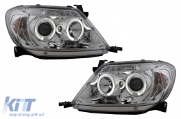 image-35-Двойни Фарове с Angel Eyes , подходящи за Toyota Hilux (2005-2011) Хром