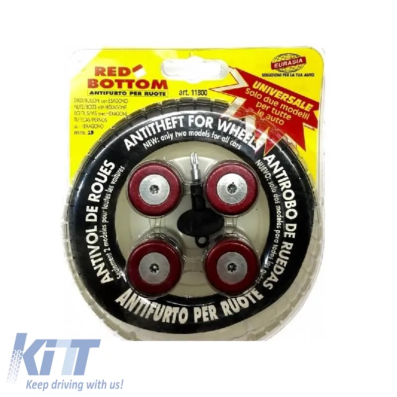 Antitheft Wheel Cups 19" Safewheel Kit 4 pcs with Key
