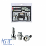Antitheft Wheel Nuts / Bolts Butzi Premium Kit 6 pcs With Unique Key-Tool Type-FF M14x1.50 L28 T17