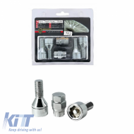 Antitheft Wheel Nuts / Bolts Butzi Premium Kit 6 pcs With Unique Key-Tool Type-EE M12x1.5 L26 T17