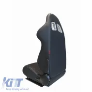 Apollo Sport kagylóülés PVC fekete fehér varrással pár 2 db-image-6293535