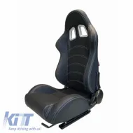 Apollo Sport kagylóülés PVC fekete fehér varrással pár 2 db-image-6293536