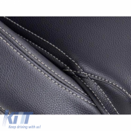 Apollo Sport kagylóülés PVC fekete fehér varrással pár 2 db-image-6293539