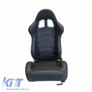 Apollo Sport kagylóülés PVC fekete fehér varrással pár 2 db-image-6293541