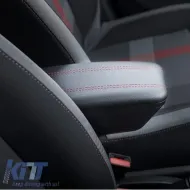 Armrest Armster OE1 TR Limited with USB suitable for Dacia Duster 2018+ without original elbowrest, black color with red stitching-image-6292926