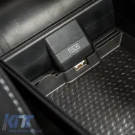 Armrest Armster OE1 TR Limited with USB suitable for Dacia Duster 2018+ without original elbowrest, black color with red stitching-image-6292933
