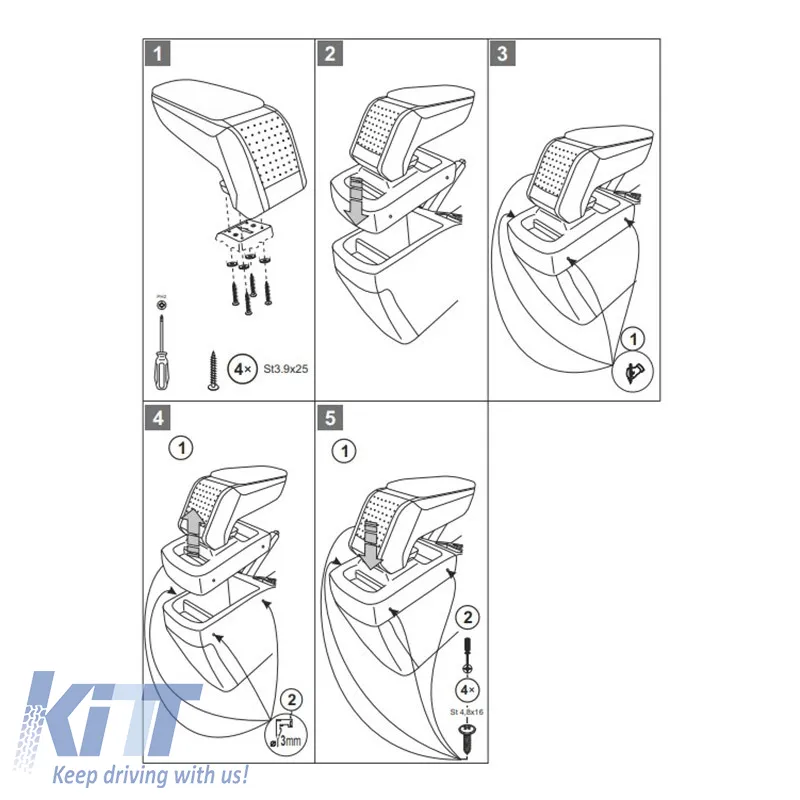 Armrest Armster S suitable for Kia Ceed 2006-2012 Black Color