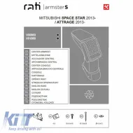Armrest Armster S suitable for Mitsubishi Attrage (+Metal Bracket) 2013+ Black Color-image-6305958