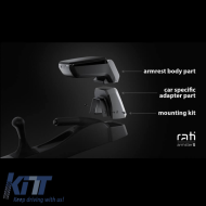 Armrest Armster S suitable for Mitsubishi Attrage (+Metal Bracket) 2013+ Black Color