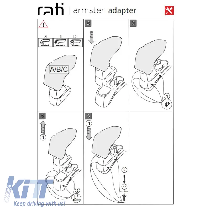 Armrest Base Dedicated Suitable for Chevrolet Cobalt 12-21 Armster Rati 1 Pc