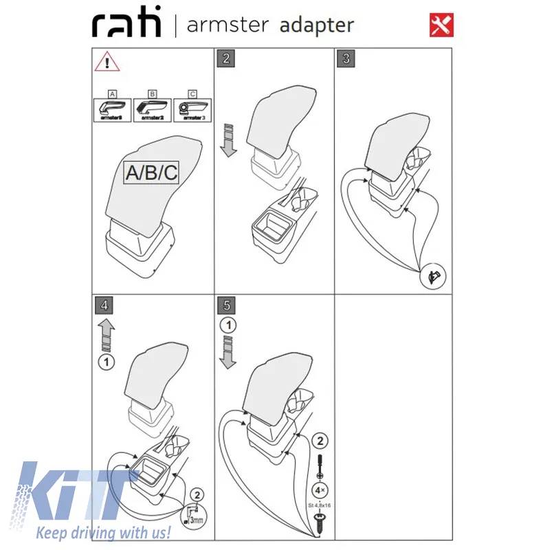 Armrest Base Dedicated Suitable for Citroen C4 21+ Armster 1 Pc