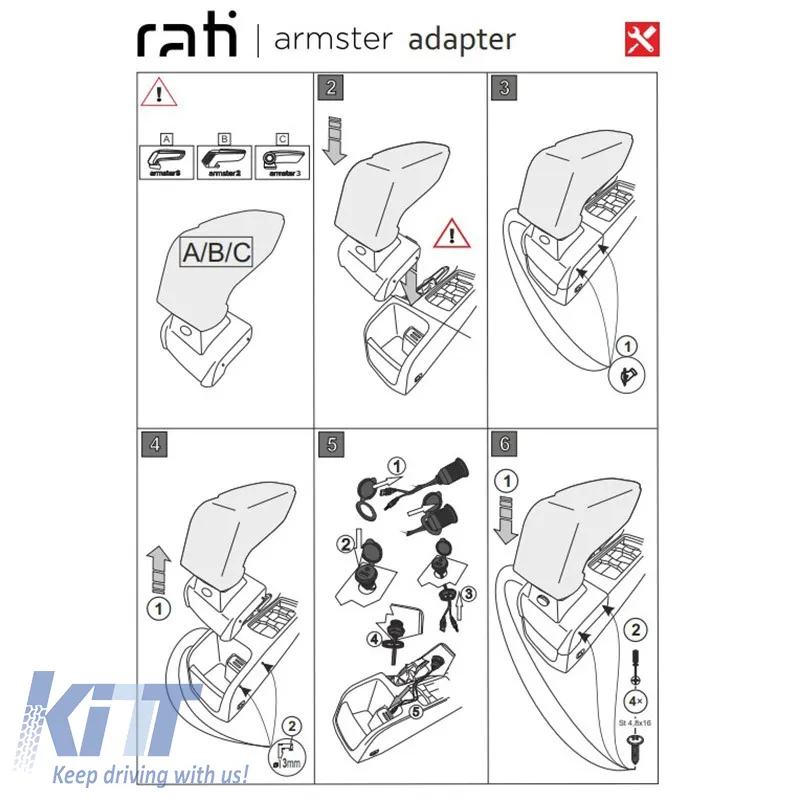 Armrest Base Dedicated Suitable for Ford Focus III 11-14 (+Usb+Aux Extension Cable) Armster Rati 1 Pc