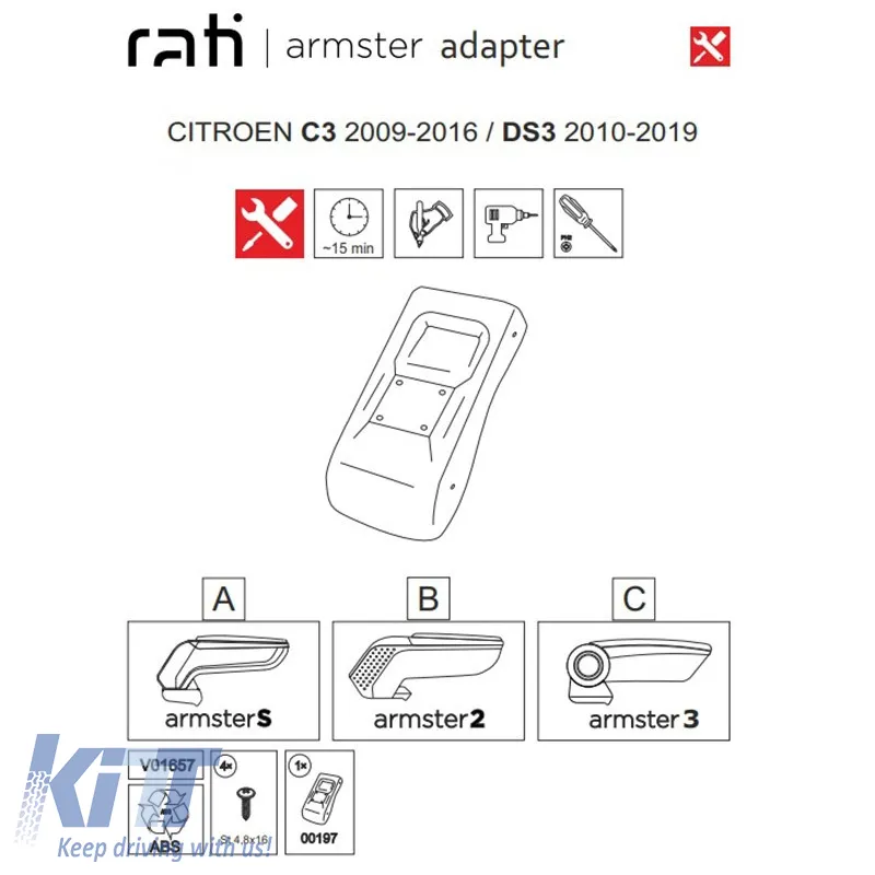Armrest Base Dedicated Suitable for Opel Zafira B 07-14 Armster Rati 1 Pc