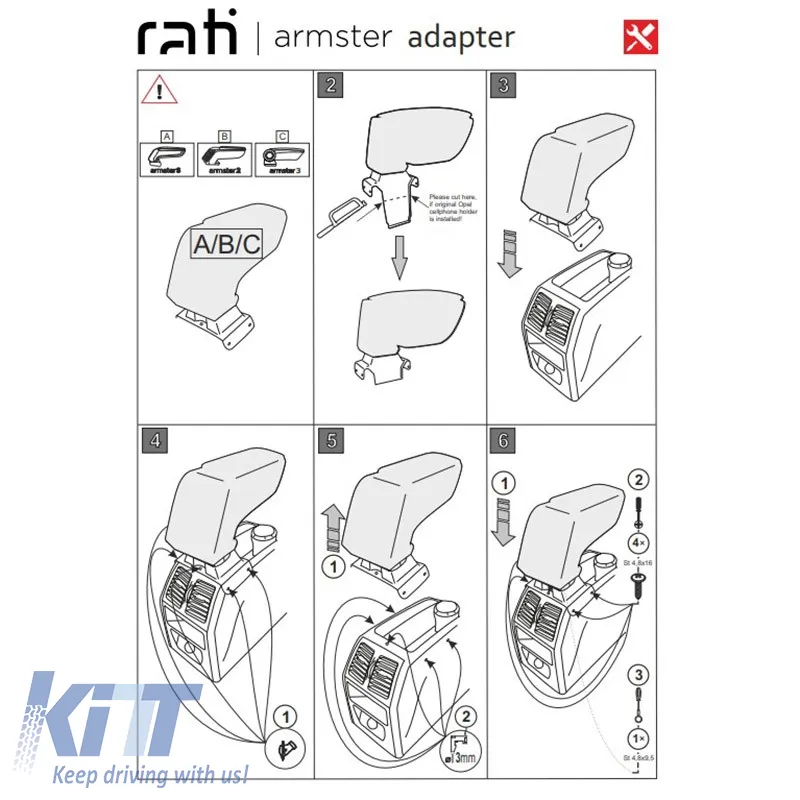 Armrest Base Dedicated Suitable for Opel Zafira B 07-14 Armster Rati 1 Pc
