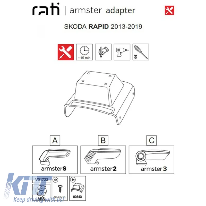 Armrest Base Dedicated Suitable for Skoda Rapid 13-19 / Seat Toledo 13-18 Armster Rati 1 Pc