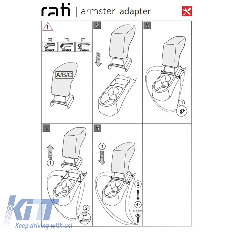 Armrest Base Dedicated Suitable for Skoda Rapid 13-19 / Seat Toledo 13-18 Armster Rati 1 Pc