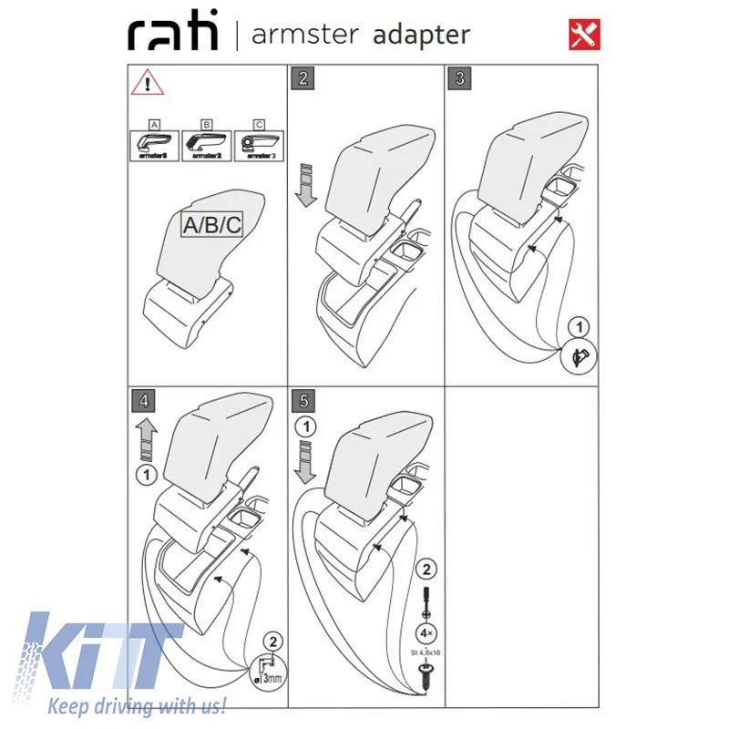 Armrest Base Dedicated Suitable for Suzuki SX4 S-Cross 15-20 Armster Rati 1 Pc