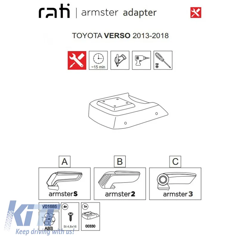 Armrest Base Dedicated Suitable for Toyota Verso 13-18 Armster Rati 1 Pc