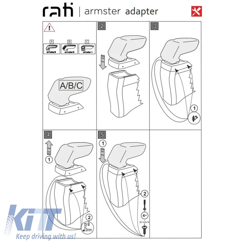 Armrest Base Dedicated Suitable for Toyota Verso 13-18 Armster Rati 1 Pc