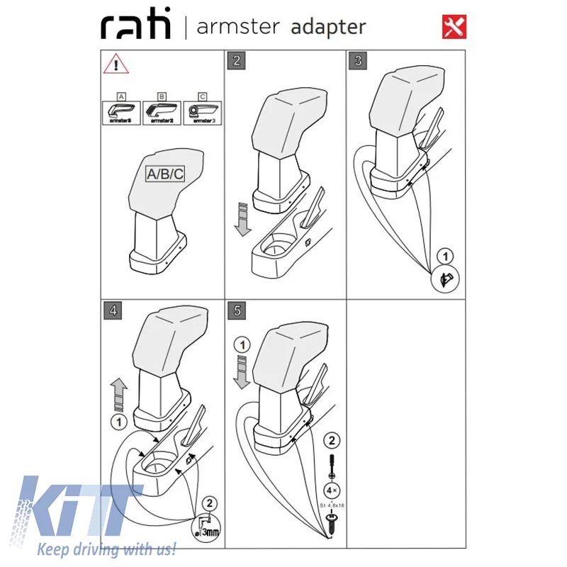 Armrest Base Suitable for Renault Zoe 17-19 Armster Rati 1 Pc