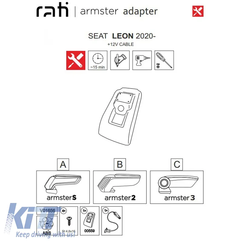 Armrest Base Suitable for Seat Leon 2020+ Armster Rati 1 Pc