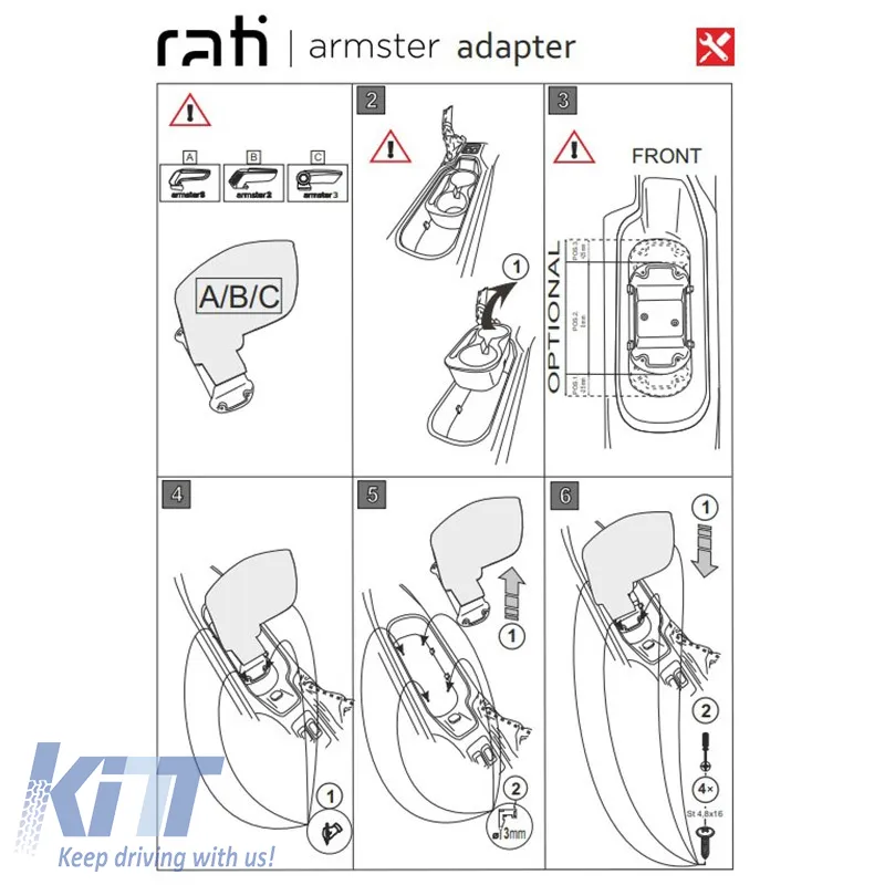 Armrest Base Suitable for Toyota GT 86 12-21 Armster Rati 1 Pc
