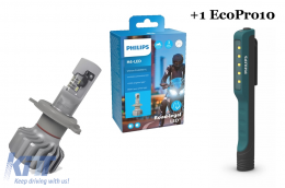 image-3-Żarówka Philips H4 LED 12V 18W Ultinon Pro6000 HL 5800K Moto + EcoPro10 1 sztuka