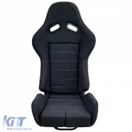 Asiento deportivo Hardcover Negro con costuras grises adecuado para SimRig-image-6210377
