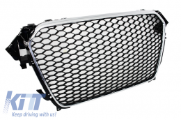 Assembly Central Grille with Rear Bumper Valance Air Diffuser and Muffler Tips suitable for AUDI A4 B8 Facelift (2012-2015) Limousine/Avant RS Design-image-6026876