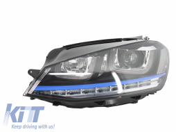 Assembly Headlights 3D LED Turn Light DRL with Grille suitable for VW Golf 7 VII (2012-2017) Blue GTE Look-image-5990721