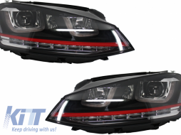 Assembly Headlights 3D LED Turn Light DRL with Grille suitable for VW Golf 7 VII (2012-2017) RED R20 GTI Look-image-5990736