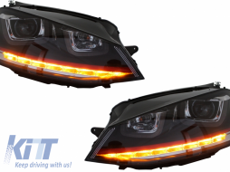 Assembly Headlights 3D LED Turn Light DRL with Grille suitable for VW Golf 7 VII (2012-2017) RED R20 GTI Look-image-5990738