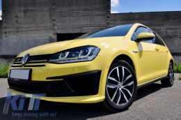 Assembly Headlights 3D LED Turn Light DRL with Grille suitable for VW Golf 7 VII (2012-2017) Yellow R400 Look-image-6010729
