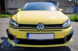 Assembly Headlights 3D LED Turn Light DRL with Grille suitable for VW Golf 7 VII (2012-2017) Yellow R400 Look-image-6010730