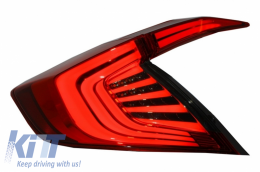 Assembly Headlights and Taillights suitable for HONDA Civic MK10 (FC/FK) 2016+Limousine Full LED Sequential Dynamic Turning Lights Red/Smoke-image-6038095