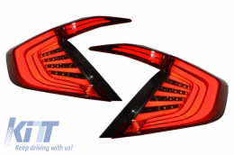Assembly Headlights and Taillights suitable for HONDA Civic MK10 (FC/FK) 2016+Limousine Full LED Sequential Dynamic Turning Lights Red/Smoke-image-6038099