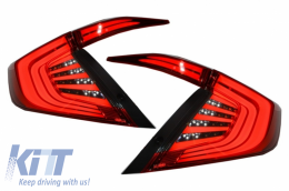 Assembly Headlights and Taillights suitable for HONDA Civic MK10 (FC/FK) 2016+Limousine Full LED Sequential Dynamic Turning Lights Red/Smoke-image-6038100