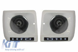 image-0-Assembly suitable for Mercedes W463 G-Class (1989-2012) LED DRL White Covers with Headlights Black Bi-Xenon Look