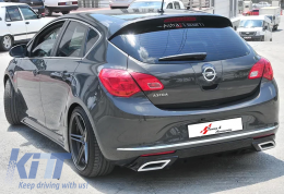 Astra J HB Sport Rear Diffuser + Chromee Exhaust Tips Piano Black Vacuum Plastic / 2012-2015 - DTRBDO6026728