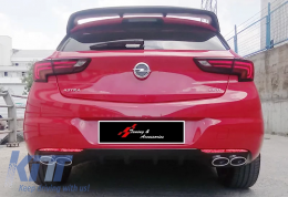 Astra K HB OPC Style Diffuser Dual Chromee Exhaust Tips Piano Black Vacuum Plastic / 2015-2021 - DTRBDO6026686