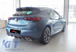 Astra K HB Sport Diffuser + Chromee Exhaust Tips Piano Black Vacuum Plastic / 2015-2020 - DTRBDO6026725