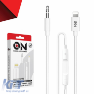 Audio Cable Aux 3.5mm to Lightning White 1m suitable for Mobile Accessories 1 Piece