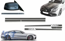 image-1-Aufkleber Oberer, höher Dachheckklappe Grau für Mercedes C205 A205 14+ A45 Look-