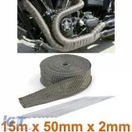 Auspuff Hitzeschutzband Thermoband Titan bis 900°C  50mmx2mm 15Meter-image-6257139