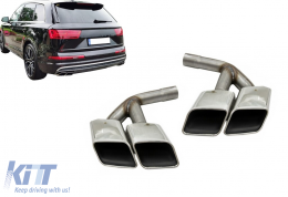 Auspuffspitzen Endrohre Quad für AUDI Q7 4M 2015-2019 SQ7 Look Chrome Benzin-image-6101438
